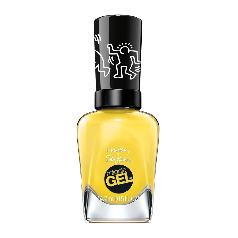 SALLY HANSEN MIRACLE GEL 921 WRITING ON THE WALLS KEITH HARING YELLOW NAIL